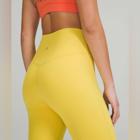 Lululemon Align High-Rise Crop 23" Soleil 8 Yellow Neon Gym Yoga Athletic - Picture 8 of 9